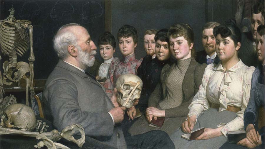 unknow artist Professor Curman am teaching akademielever in anatomy